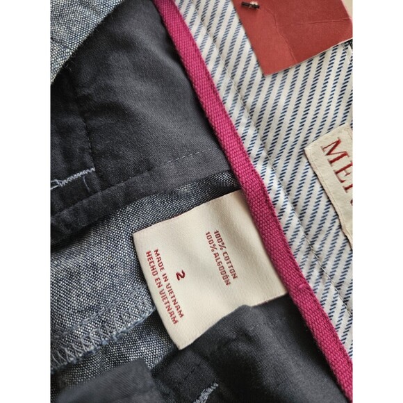 Merona Shorts Size 2 Blue Denim Lightweight Chino Pockets Women 3” Inseam - Picture 5 of 7